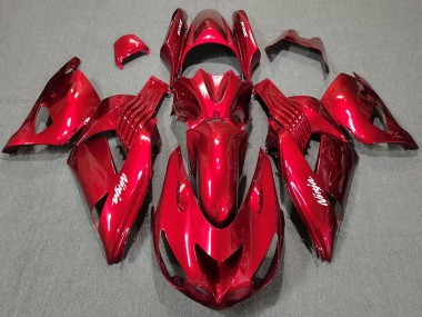 Meilleurs Carénages Moto Kawasaki ZX14R 2006-2011 - Rouge Blanc Ninja