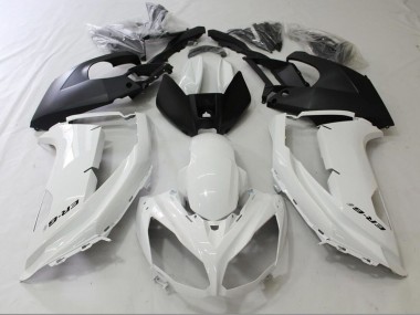 Meilleurs Carénages Moto Kawasaki Ninja ER6F 2009-2011 - Blanc Brillant Noir Mat