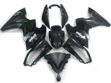 Meilleurs Carénages Moto Kawasaki Ninja 650R 2009-2011 - Noir Brillant Noir Mat Blanc Décalque