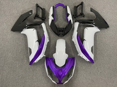 Meilleurs Carénages Moto Kawasaki Ninja 650R 2009-2011 - Blanc Violet Noir Mat