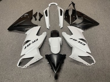 Meilleurs Carénages Moto Kawasaki Ninja ER6F 2009-2011 - Blanc Noir Mat