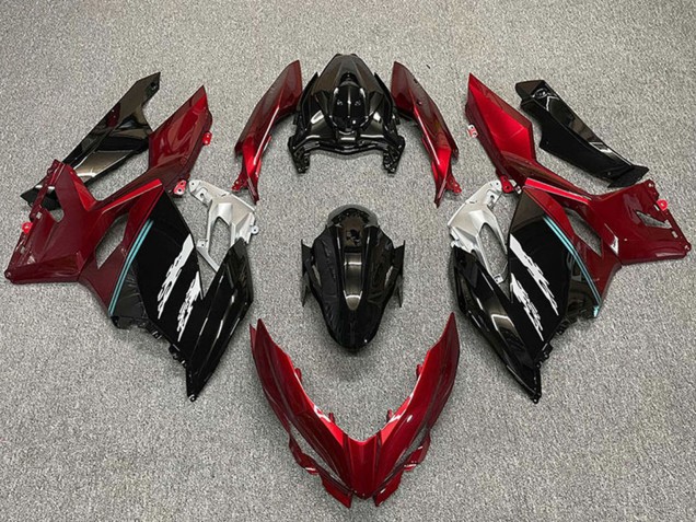 Carénages Moto Kawasaki Ninja 400 2018-2024 - Rouge Noir Brillant