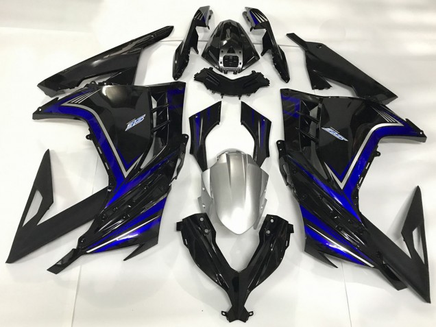 Carénages Moto Kawasaki Ninja 300 2013-2017 - Noir Brillant Bleu