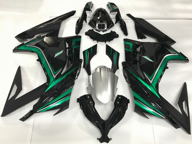 Carénages Moto Kawasaki Ninja 300 2013-2017 - Noir Brillant Emerald Vert