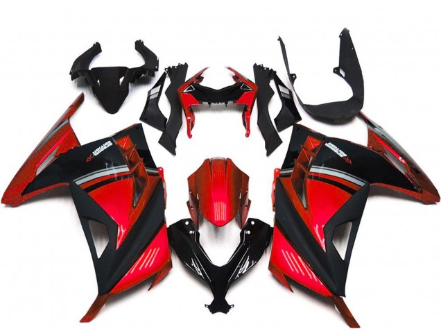Carénages Moto Kawasaki Ninja 300 2013-2017 - Rouge Noir