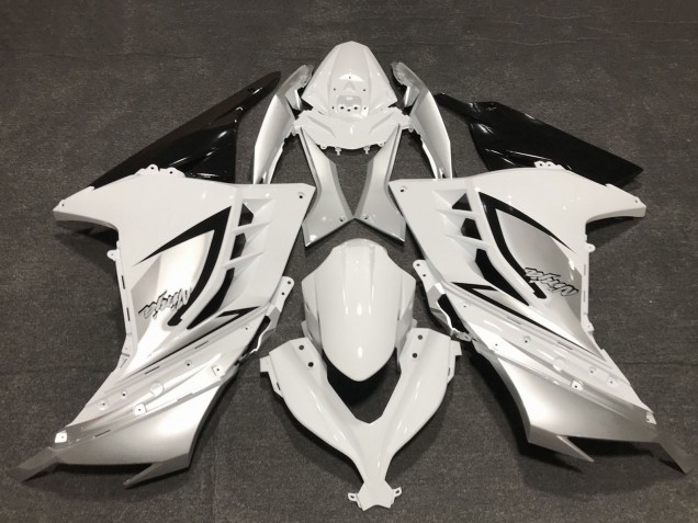 Carénages Moto Kawasaki Ninja 300 2013-2017 - Blanc Brillant Argent Noir