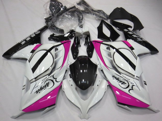 Carénages Moto Kawasaki Ninja 300 2013-2017 - Blanc Brillant Rose Noir