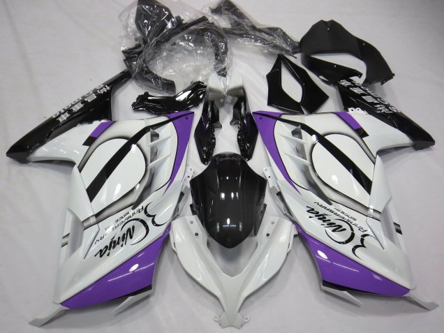 Carénages Moto Kawasaki Ninja 300 2013-2017 - Blanc Brillant Violet Noir