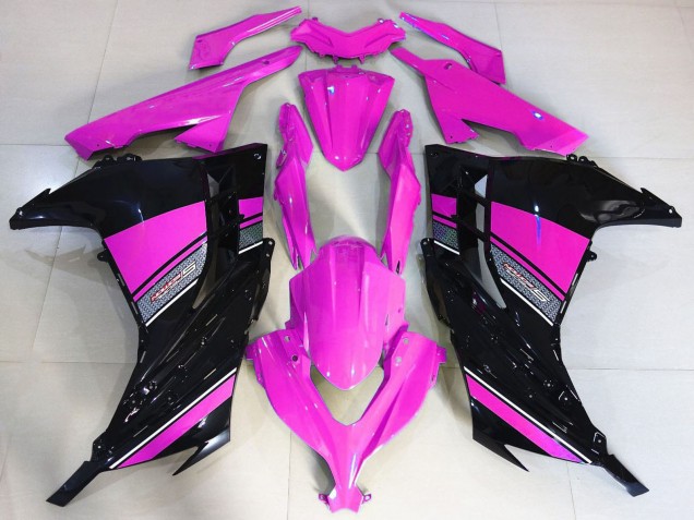 Carénages Moto Kawasaki Ninja 300 2013-2017 - Rose Vif Noir