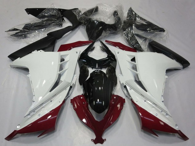 Carénages Moto Kawasaki Ninja 300 2013-2017 - Blanc Rouge Marron Noir