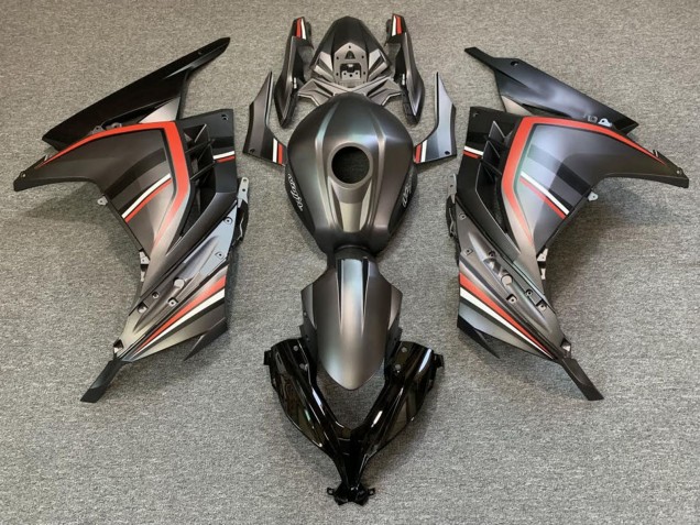 Carénages Moto Kawasaki Ninja 300 2013-2017 - Noir Mat Rouge