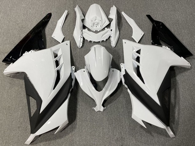 Carénages Moto Kawasaki Ninja 300 2013-2017 - Blanc Noir
