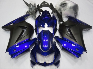 Meilleurs Carénages Moto Kawasaki Ninja 250 2008-2012 - Bleu Noir Mat
