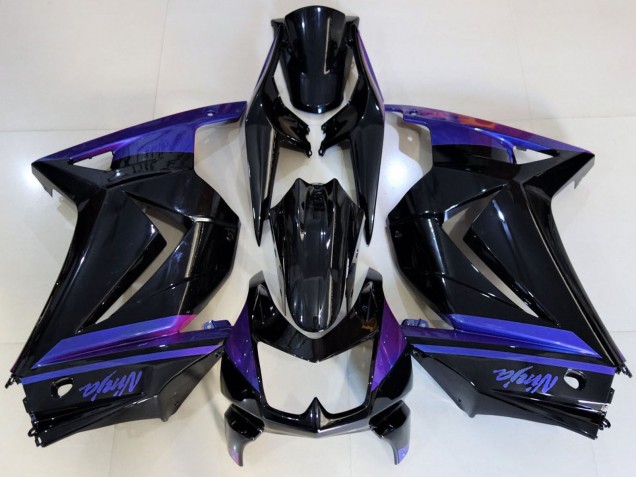 Carénages Moto Kawasaki Ninja 250 2008-2012 - Bleu Noir Brillant