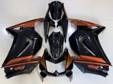 Meilleurs Carénages Moto Kawasaki Ninja 250 2008-2012 - Noir Brillant Orange