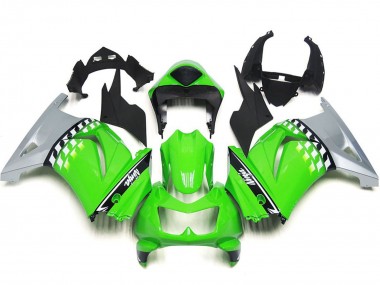 Meilleurs Carénages Moto Kawasaki Ninja 250 2008-2012 - Vert Argent Noir