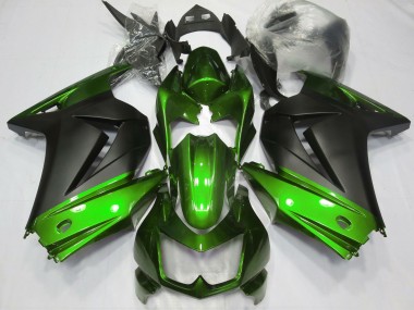 Meilleurs Carénages Moto Kawasaki Ninja 250 2008-2012 - Vert Noir Mat