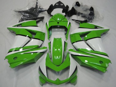 Meilleurs Carénages Moto Kawasaki Ninja 250 2008-2012 - Blanc Vert Noir