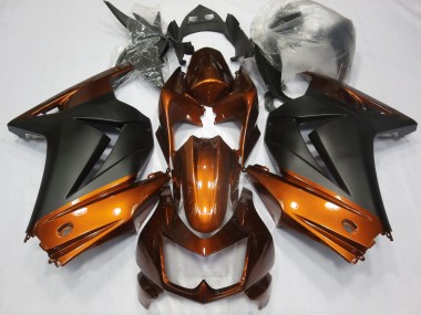 Meilleurs Carénages Moto Kawasaki Ninja 250 2008-2012 - Orange Noir Mat