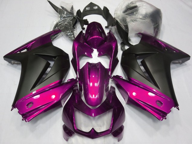 Carénages Moto Kawasaki Ninja 250 2008-2012 - Rose Noir Mat