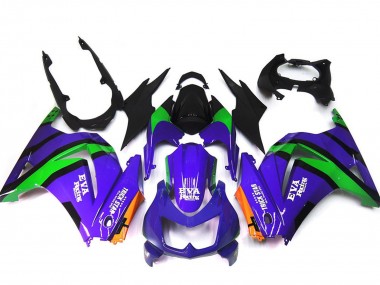 Meilleurs Carénages Moto Kawasaki Ninja 250 2008-2012 - Violet Orange Vert Noir