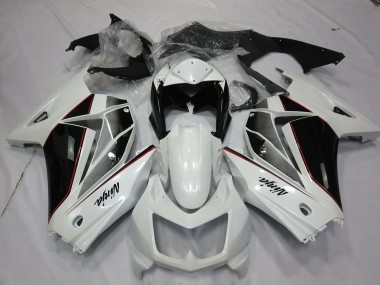 Meilleurs Carénages Moto Kawasaki Ninja 250 2008-2012 - Blanc Noir Brillant
