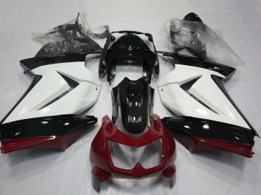 Meilleurs Carénages Moto Kawasaki Ninja 250 2008-2012 - Blanc Rouge Noir Brillant