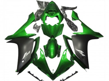 Meilleurs Carénage Moto Yamaha R1 2007-2008 - Vert Noir Mat