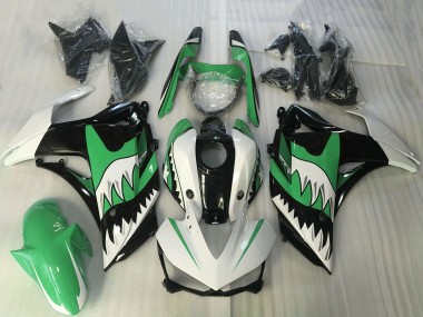 Meilleurs Carénage Moto Yamaha R3 2015-2018 - Blanc Vert Noir Requin