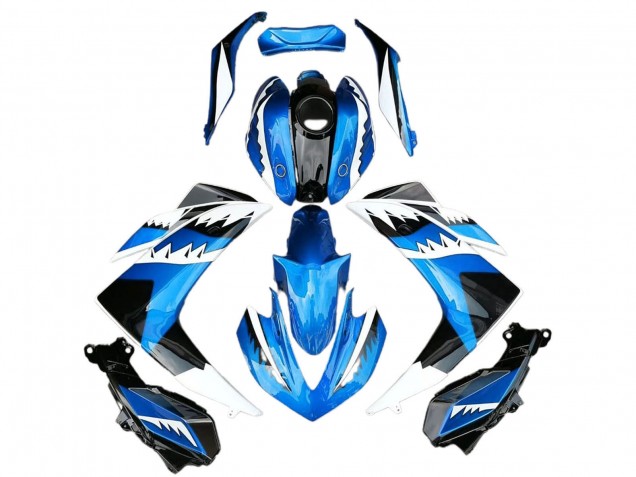 Carénage Moto Yamaha R3 2015-2018 - Bleu Blanc Noir Requin