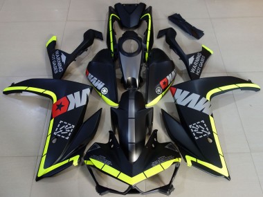Meilleurs Carénages Moto Yamaha R3 2015-2018 - Jaune Gris Noir Mat Étoile