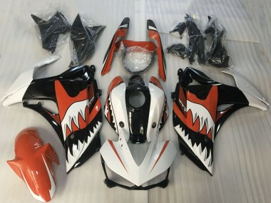 Meilleurs Carénages Moto Yamaha R3 2015-2018 - Blanc Orange Noir Brillant Requin