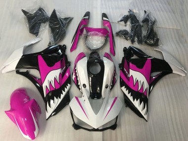 Meilleurs Carénages Moto Yamaha R3 2015-2018 - Blanc Rose Noir Brillant Requin