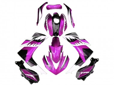 Meilleurs Carénages Moto Yamaha R3 2015-2018 - Rose Blanc Noir Brillant Requin