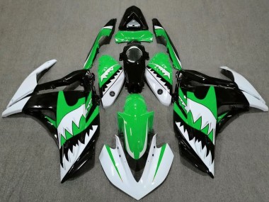Meilleurs Carénages Moto Yamaha R3 2015-2018 - Blanc Vert Noir Requin
