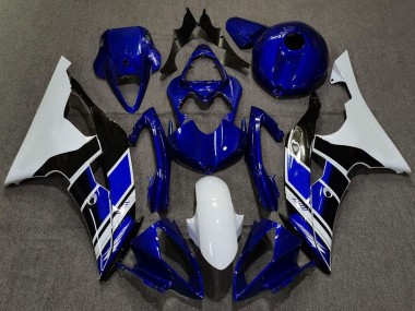 Meilleurs Carénages Moto Yamaha R6 2008-2016 - Blanc Bleu Noir Brillant