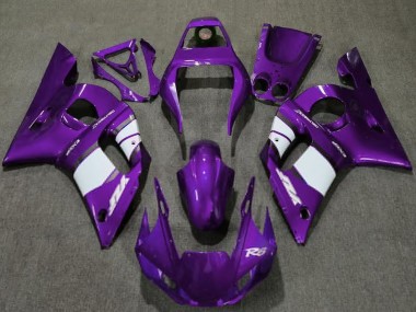 Meilleurs Carénages Moto Yamaha R6 1998-2002 - Violet Foncé Blanc