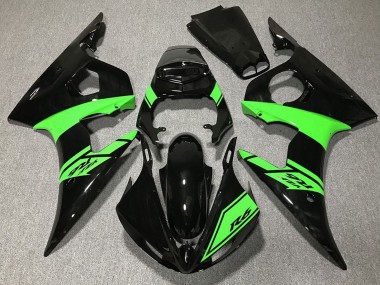 Meilleurs Carénages Moto Yamaha R6 2003-2004 - Noir Brillant Vert