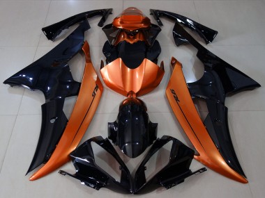 Meilleurs Carénages Moto Yamaha R6 2008-2016 - Orange Noir Brillant