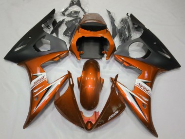 Meilleurs Carénages Moto Yamaha R6 2003-2004 - Orange Blanc Noir Mat