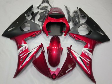 Meilleurs Carénages Moto Yamaha R6 2003-2004 - Rouge Blanc Noir Mat