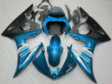 Meilleurs Carénages Moto Yamaha R6 2003-2004 - Bleu Blanc Noir Mat