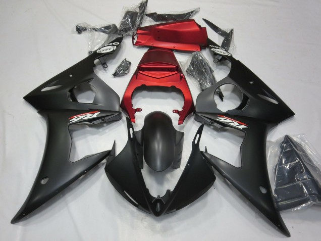 Carénages Moto Yamaha R6 2003-2004 - Rouge Noir Mat
