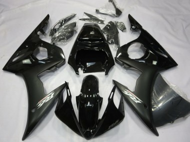 Meilleurs Carénages Moto Yamaha R6 2003-2004 - Noir Brillant Noir Mat Blanc Décalque