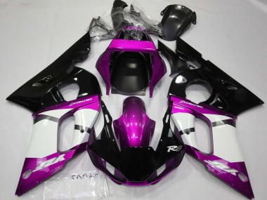 Meilleurs Carénages Moto Yamaha R6 1998-2002 - Violet Blanc Noir Brillant