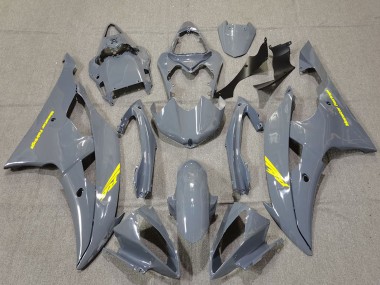 Meilleurs Carénages Moto Yamaha R6 2008-2016 - Nardo Gris Haute Visibilité Jaune Décalque