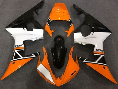 Meilleurs Carénages Moto Yamaha R6 2003-2004 - Orange Blanc Noir Brillant