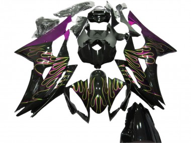 Meilleurs Carénages Moto Yamaha R6 2008-2016 - Violet Noir Brillant Or Flamme
