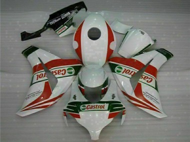 Meilleurs Carénages Moto Honda CBR1000RR 2008-2011 - Blanc Rouge Vert Castrol