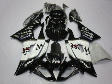 Meilleurs Carénages Moto Yamaha R6 2008-2016 - Noir Brillant Blanc West Michelin